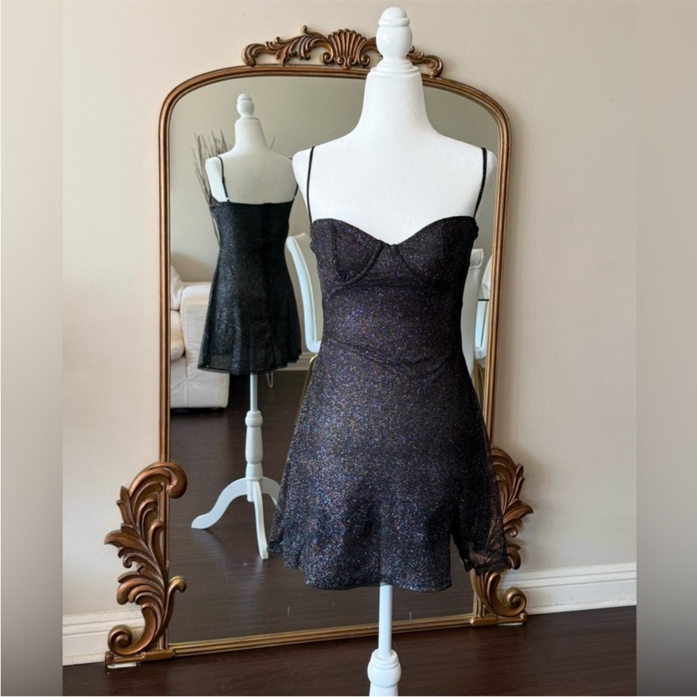 Babyboo Fashion Black Sparkle Pixie mini dress NWT - Picture 5 of 7